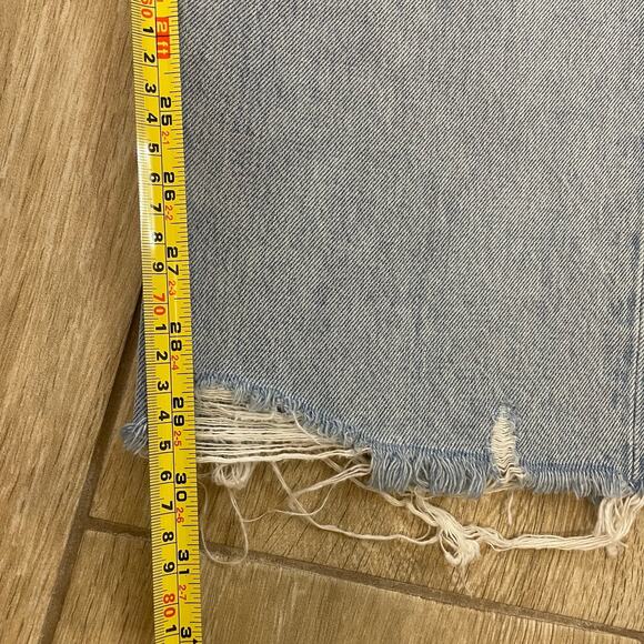 AGOLDE 90s Pinch Waist Jeans Women’s 31 High Rise Organic Light Wash Raw Hem - Picture 8 of 13